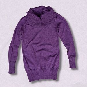 The Limited Deep Purple Cowl Neck Sweater